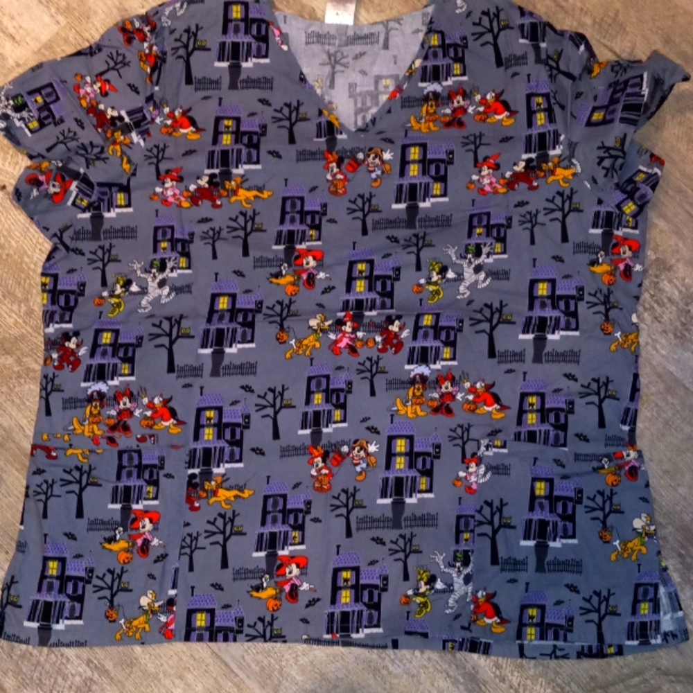 Mickey Minnie Halloween Scrub